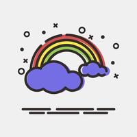 Icon rainbow. Weather elements symbol. Icons in MBE style. Good for prints, web, smartphone app, posters, infographics, logo, sign, etc. vector