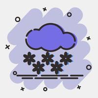 icono nevando clima elementos símbolo. íconos en cómic estilo. bueno para huellas dactilares, web, teléfono inteligente aplicación, carteles, infografía, logo, firmar, etc. vector