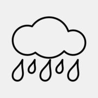 Icon drizzle. Weather elements symbol. Icons in line style. Good for prints, web, smartphone app, posters, infographics, logo, sign, etc. vector