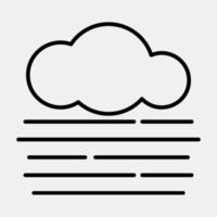 Icon fog. Weather elements symbol. Icons in line style. Good for prints, web, smartphone app, posters, infographics, logo, sign, etc. vector