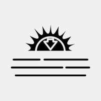 Icon sunset. Weather elements symbol. Icons in glyph style. Good for prints, web, smartphone app, posters, infographics, logo, sign, etc. vector