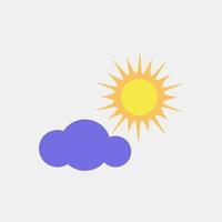 icono parcialmente soleado. clima elementos símbolo. íconos en plano estilo. bueno para huellas dactilares, web, teléfono inteligente aplicación, carteles, infografía, logo, firmar, etc. vector