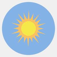 Icon sunny. Weather elements symbol. Icons in color mate style. Good for prints, web, smartphone app, posters, infographics, logo, sign, etc. vector