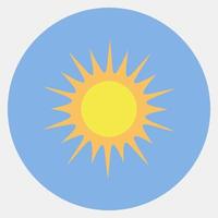 Icon sunny. Weather elements symbol. Icons in color mate style. Good for prints, web, smartphone app, posters, infographics, logo, sign, etc. vector