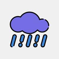 Icon rain. Weather elements symbol. Icons in filled line style. Good for prints, web, smartphone app, posters, infographics, logo, sign, etc. vector