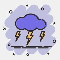 Icon lighting. Weather elements symbol. Icons in comic style. Good for prints, web, smartphone app, posters, infographics, logo, sign, etc. vector