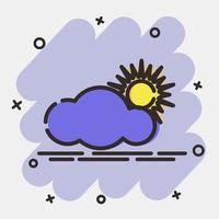 Icon partly cloudy. Weather elements symbol. Icons in comic style. Good for prints, web, smartphone app, posters, infographics, logo, sign, etc. vector