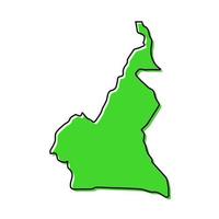 Simple outline map of Cameroon. Stylized line design vector