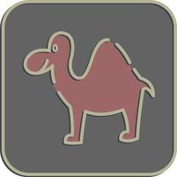 Icon camel. Islamic elements of Ramadhan, Eid Al Fitr, Eid Al Adha. Icons in embossed style. Good for prints, posters, logo, decoration, greeting card, etc. vector