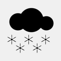 Icon snowing. Weather elements symbol. Icons in glyph style. Good for prints, web, smartphone app, posters, infographics, logo, sign, etc. vector