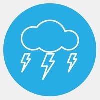 Icon lighting. Weather elements symbol. Icons in blue round style. Good for prints, web, smartphone app, posters, infographics, logo, sign, etc. vector