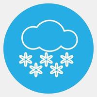 Icon snowing. Weather elements symbol. Icons in blue round style. Good for prints, web, smartphone app, posters, infographics, logo, sign, etc. vector