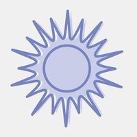 icono soleado. clima elementos símbolo. íconos en dos tono estilo. bueno para huellas dactilares, web, teléfono inteligente aplicación, carteles, infografía, logo, firmar, etc. vector