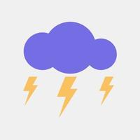 Icon lighting. Weather elements symbol. Icons in flat style. Good for prints, web, smartphone app, posters, infographics, logo, sign, etc. vector