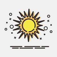 Icon sunny. Weather elements symbol. Icons in MBE style. Good for prints, web, smartphone app, posters, infographics, logo, sign, etc. vector