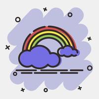 Icon rainbow. Weather elements symbol. Icons in comic style. Good for prints, web, smartphone app, posters, infographics, logo, sign, etc. vector