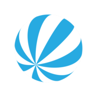 plastic ball with blue and white stripes png