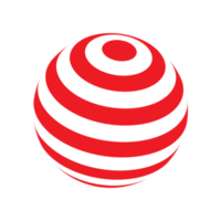 plastic bal met rood en wit strepen png