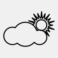 Icon partly cloudy. Weather elements symbol. Icons in line style. Good for prints, web, smartphone app, posters, infographics, logo, sign, etc. vector