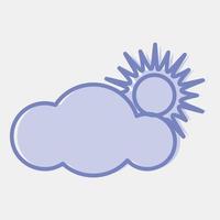 Icon partly cloudy. Weather elements symbol. Icons in two tone style. Good for prints, web, smartphone app, posters, infographics, logo, sign, etc. vector