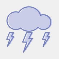 Icon lighting. Weather elements symbol. Icons in two tone style. Good for prints, web, smartphone app, posters, infographics, logo, sign, etc. vector