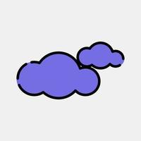 Icon cloudy. Weather elements symbol. Icons in filled line style. Good for prints, web, smartphone app, posters, infographics, logo, sign, etc. vector