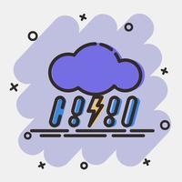 icono trueno tormenta. clima elementos símbolo. íconos en cómic estilo. bueno para huellas dactilares, web, teléfono inteligente aplicación, carteles, infografía, logo, firmar, etc. vector