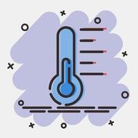 icono temperatura. clima elementos símbolo. íconos en cómic estilo. bueno para huellas dactilares, web, teléfono inteligente aplicación, carteles, infografía, logo, firmar, etc. vector