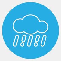 Icon rain. Weather elements symbol. Icons in blue round style. Good for prints, web, smartphone app, posters, infographics, logo, sign, etc. vector