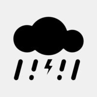 Icon thunder storm. Weather elements symbol. Icons in glyph style. Good for prints, web, smartphone app, posters, infographics, logo, sign, etc. vector