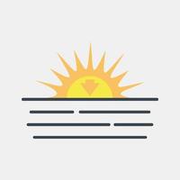 Icon sunset. Weather elements symbol. Icons in flat style. Good for prints, web, smartphone app, posters, infographics, logo, sign, etc. vector