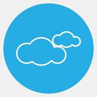 Icon cloudy. Weather elements symbol. Icons in blue round style. Good for prints, web, smartphone app, posters, infographics, logo, sign, etc. vector