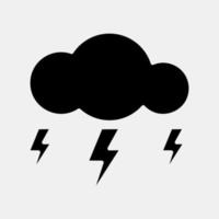 Icon lighting. Weather elements symbol. Icons in glyph style. Good for prints, web, smartphone app, posters, infographics, logo, sign, etc. vector