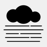 icono niebla. clima elementos símbolo. íconos en glifo estilo. bueno para huellas dactilares, web, teléfono inteligente aplicación, carteles, infografía, logo, firmar, etc. vector