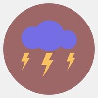 Icon lighting. Weather elements symbol. Icons in color mate style. Good for prints, web, smartphone app, posters, infographics, logo, sign, etc. vector