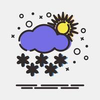 icono nevando con Dom. clima elementos símbolo. íconos en mbe estilo. bueno para huellas dactilares, web, teléfono inteligente aplicación, carteles, infografía, logo, firmar, etc. vector