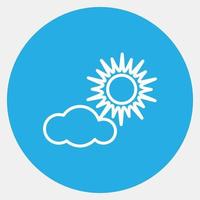 Icon partly sunny. Weather elements symbol. Icons in blue round style. Good for prints, web, smartphone app, posters, infographics, logo, sign, etc. vector