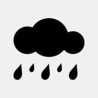 Icon drizzle. Weather elements symbol. Icons in glyph style. Good for prints, web, smartphone app, posters, infographics, logo, sign, etc. vector