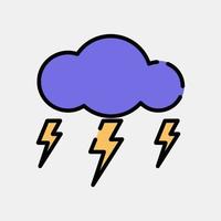 Icon lighting. Weather elements symbol. Icons in filled line style. Good for prints, web, smartphone app, posters, infographics, logo, sign, etc. vector