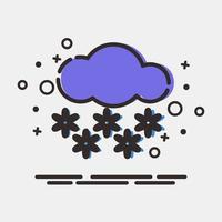 Icon snowing. Weather elements symbol. Icons in MBE style. Good for prints, web, smartphone app, posters, infographics, logo, sign, etc. vector