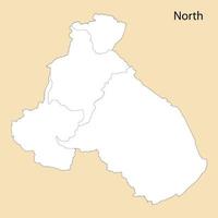 alto calidad mapa de norte región es un provincia de Camerún vector