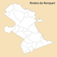 High Quality map of Riviere du Rempart is a region of Mauritius vector