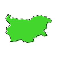 Simple outline map of Bulgaria. Stylized line design vector