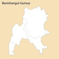 alto calidad mapa de benishangul-gumuz es un región de Etiopía vector