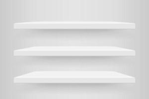 Empty white color shelf with shadow background. vector