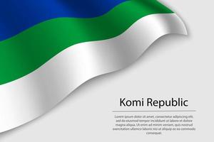 Wave flag of Komi Republic is a region of Russia vector