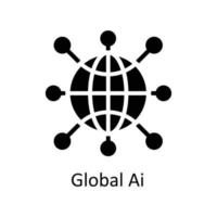 Global Ai Vector   Solid Icons. Simple stock illustration stock