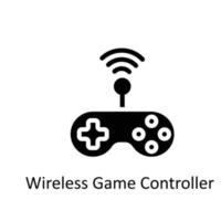 Wireless Game Controller  Vector   Solid Icons. Simple stock illustration stock