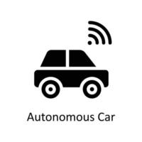 Autonomous Car Vector   Solid Icons. Simple stock illustration stock