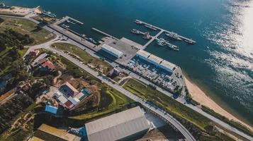 Aerial view of industrial area photo